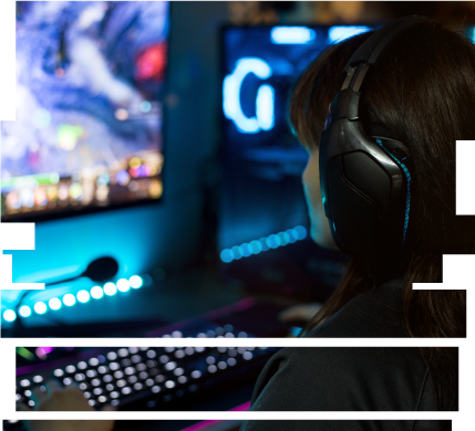 Girl Playing A PC Game